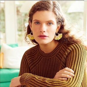 NWT J. Crew Fabric fan earrings